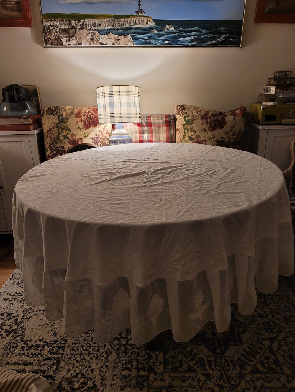 Classic White Round Tablecloth - Elegant Home Dining 50"